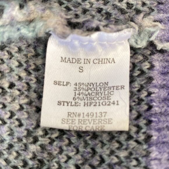 Hyfve Women’s Long Sleeve Lavender Geometric Button Cardigan Oversized sz S - Picture 10 of 15